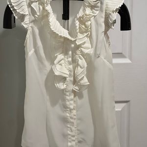 Off white vintage ruffle top